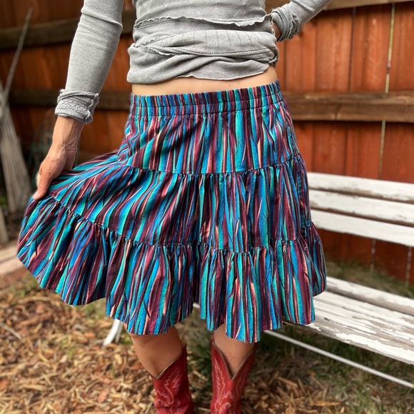 Miller Stockman for Western Living Vintage skirt. Cotton, square/line dance - Picture 5 of 10